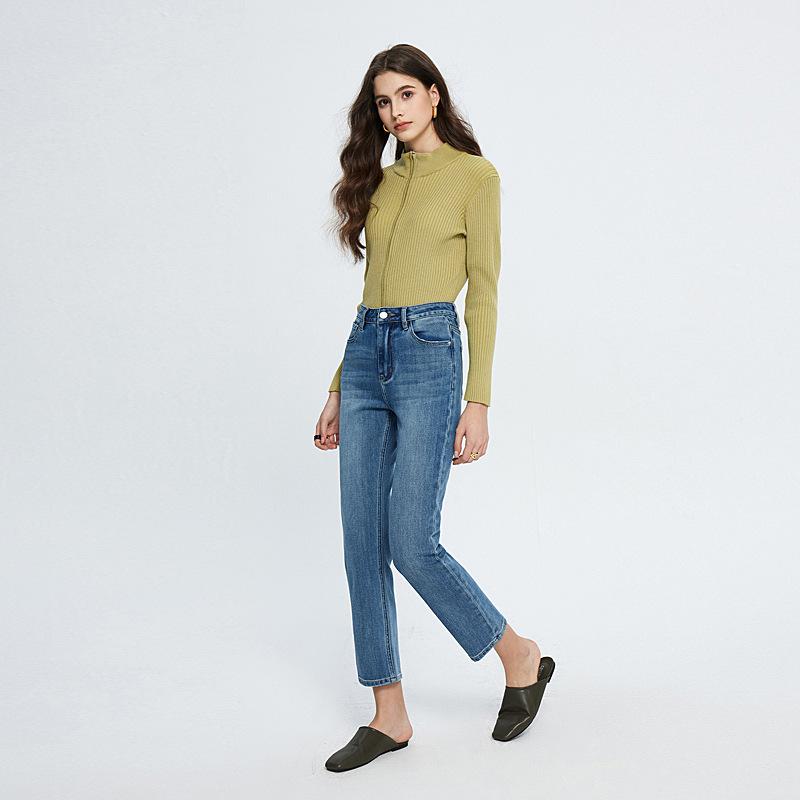 デニムパンツ レディース 秋 ハイウエスト テーパード ストレッチ スリム効果 ストレート アンクル丈 カジュアル 普段使い デニム素材 軽量 動きやすい ビッグシルエット アイボリー ブラック ピンク系