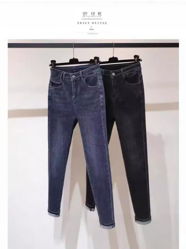 デニムパンツ レディース ハイウエスト スリム効果 ぽっちゃり対応 太ももカバー ペンシルレッグ 春秋 ストレッチ素材 ゆったりシルエット 普段使い カジュアルスタイル