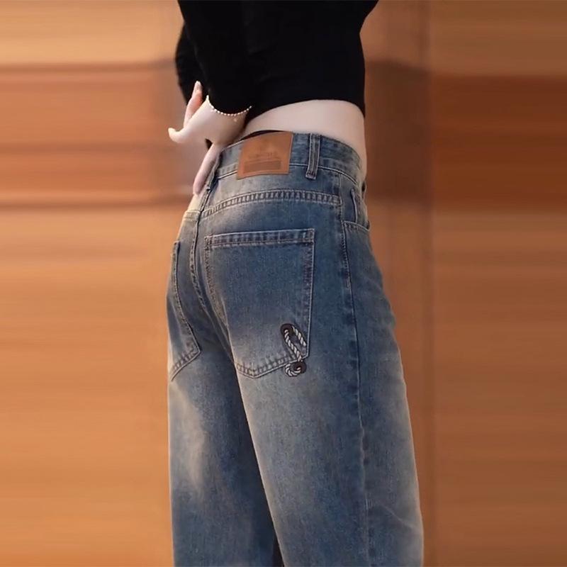 ジーンズ メンズ アメリカン レトロ デニムパンツ ゆったり ストレート ワイドレッグ ロングパンツ 大人男性用 春夏秋用 カジュアル コットン素材 普段使い 軽量 伸縮性