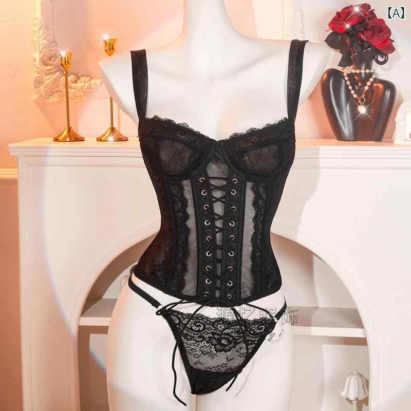 コルセット レディース レース フィッシュボーン セクシー インナー ボディシェイパー ストラップ 下着 外穿 シェイプウェア 伸縮性 軽量 接触冷感 再生繊維 ブラック ピンク系