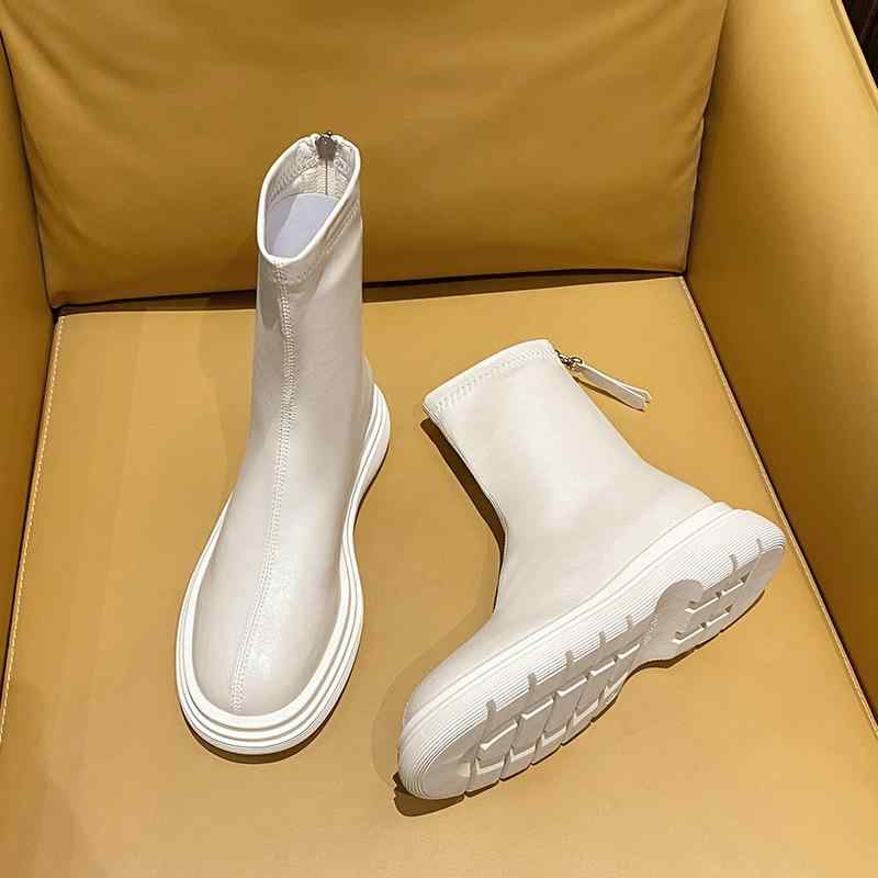 アンクルブーツ レディース 秋冬 厚底 弾力性 スリムレッグ ショート 女性用 普段使い カジュアル ストレッチ素材 脚長効果 軽量 快適フィット