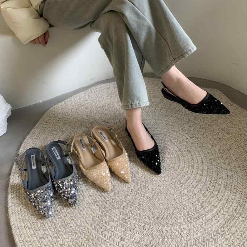 サンダル 女性用 夏用 平底 トゥポスト ラウンドトゥ 細ストラップ ブラック フレンチスタイル スカート合わせ かわいい 軽量 カジュアル 普段使い ビーチ 4,816円