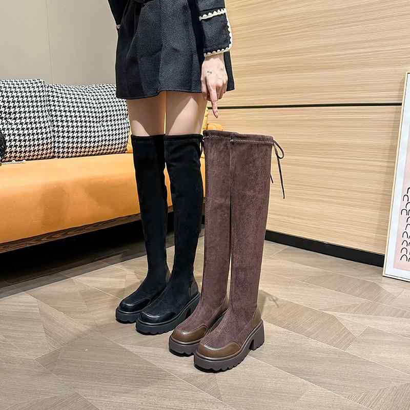長筒ブーツ レディース 過膝 太腿相応う 伸縮性 弾力性原料品 ゆったり影ぼうし 大きめ筒あたり近所 粗腿取りまかなう 大大いさ 秋用 お上さん靴 ロング丈 御機嫌ブーツ 相応う感 好いたらしい履き気味合い