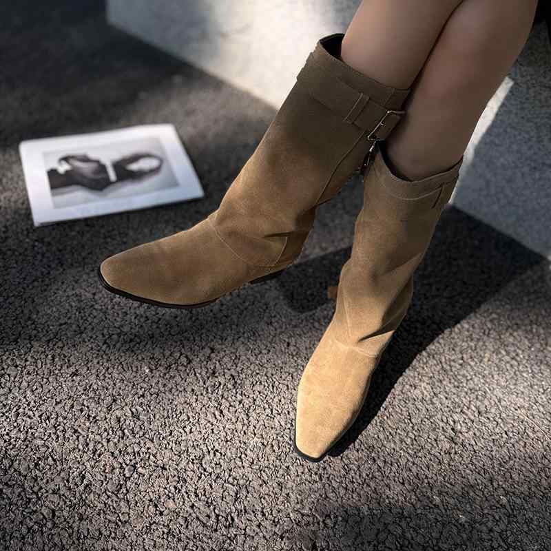 ブーツ 冬用 革 ショートブーツ ウェッジヒール 中筒 牛革 マット仕上げ アンクル 女性用 スタイリッシュ 日常使い 暖か コーディネート 足元 ファッション|みやショップ店