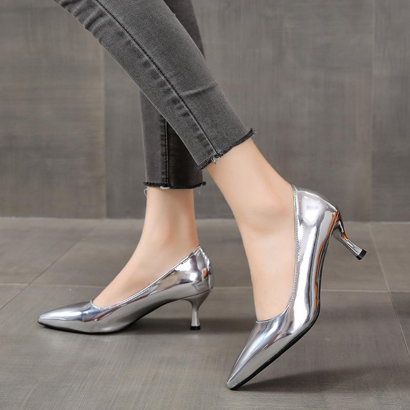 レディース ビッグサイズ ポインテッドトゥ ミドルヒール パンプス ローカット 細ヒールシューズ 欧米 女性用 日常使い スタイリッシュ 快適フィット