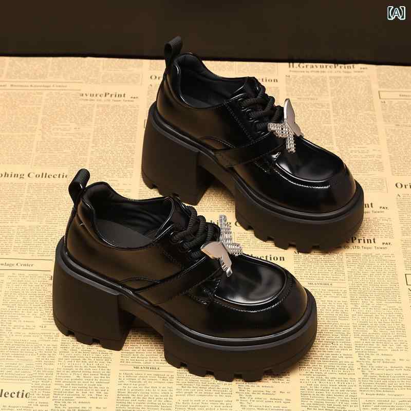 ローファーシューズ 女性用 小柄対応 厚底 内増高 プラットフォーム ソフトソール シングルシューズ 秋 カジュアル 快適 軽量 トレンド フラット デイリー 歩きやすい 伸縮性