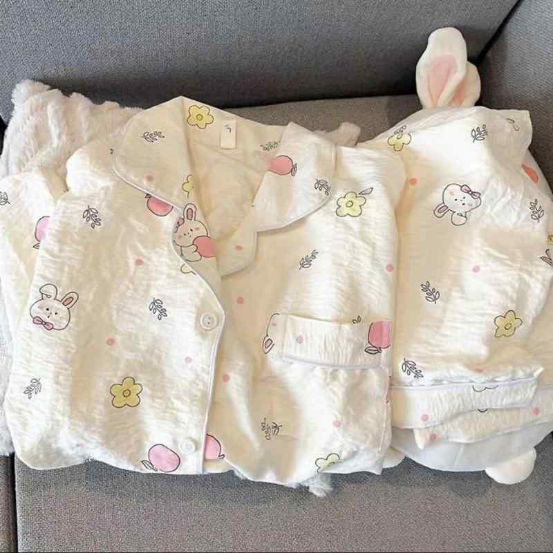 パジャマ レディース 長袖 セット ふわふわ 綿 素材 春秋 かわいい 少女 部屋着 ホームウェア カジュアル スタイル 快適 ソフトタッチ