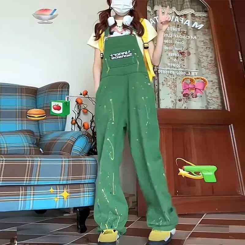 デニム 背広パンツ ワイドレッグ オーバーサイズ 薄手 レトロ アメリカン スタイル アルファベット 刺繍 プリント カジュアル キャンパス ファッション 学生用 日常使い 通学