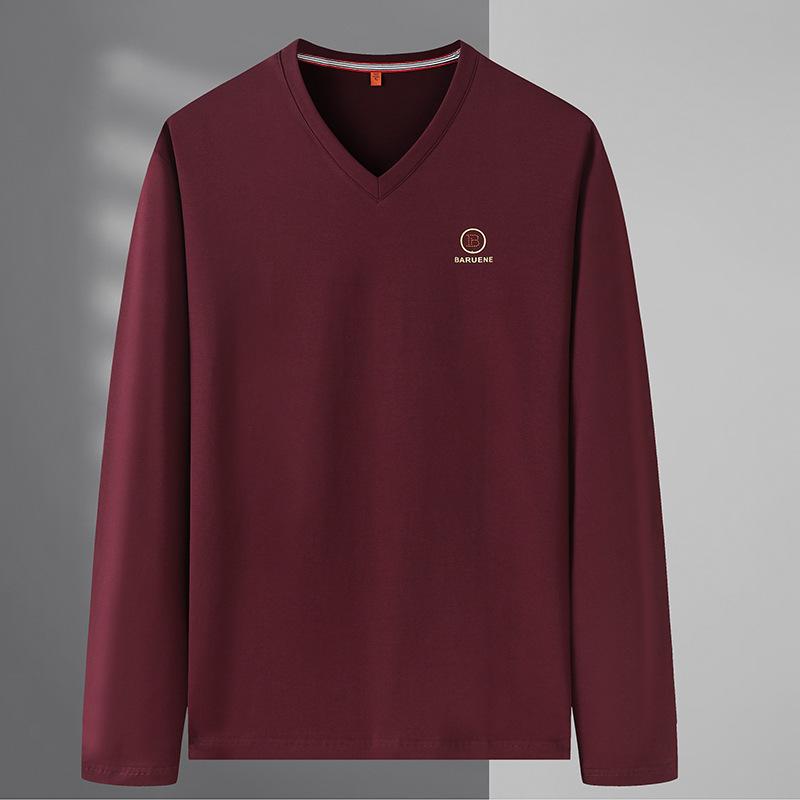 長袖Tシャツ メンズ Vネック インナー トップス 綿 薄手 ゆったり 大きめサイズ 春秋 伸縮性 普段使い 通勤用 カジュアル シルエット
