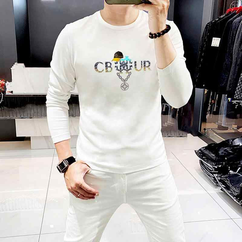 Tシャツ メンズ 丸首 長袖 インナー 春秋 薄手 高級感 トレンド ファッション 軽量 伸縮性 トップス 普段使い 快適