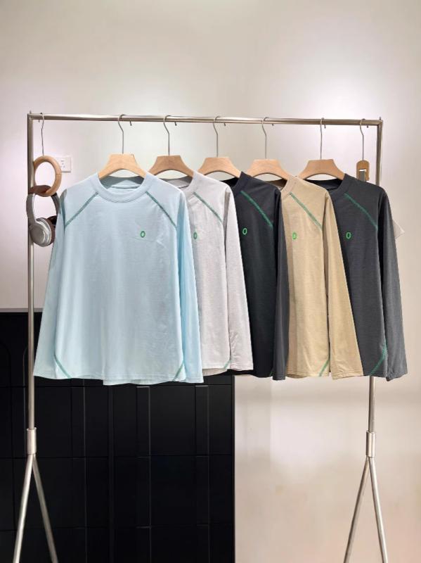 長袖Tシャツ ユニセックス カジュアル スポーツ アウトドア サイクリング 切り替え コントラストカラー クルーネック 吸湿速乾 ストレッチ インナー トップス