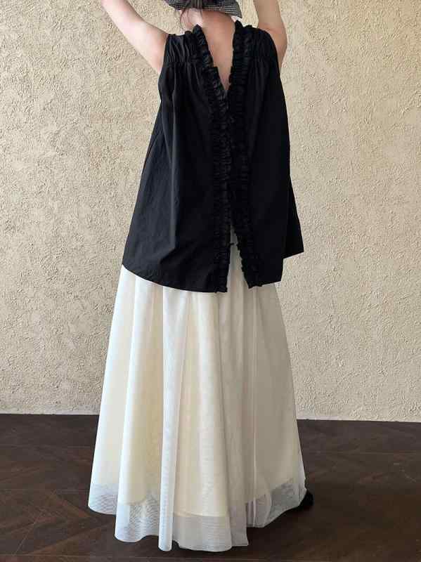 シャツ リバーシブル 花びら領 夏用 トップス かわいい デザイン 女性用 軽やか シルエット 春夏 ブラウス ペタルカラー