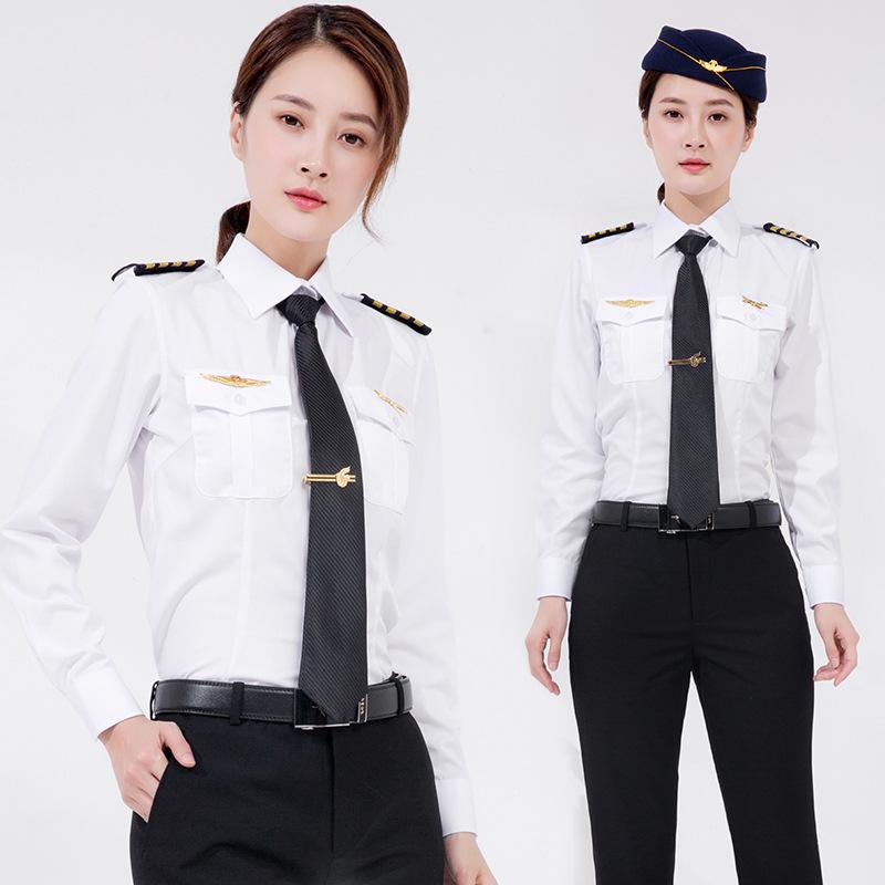 レディース 航空制服 ブラウス 機長 パイロット 空乗務員 ホテルマネージャー ビジネス シャツ トップス フォーマル プロフェッショナル ウェア