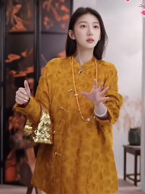 春 レディース 中国 ゆったり 曲がった襟 フロッグボタン エン雇い主産業 照明ランプ色合い トップス トップ 口さかしい 目論む 磨きあげる 精神状態 影ぼうし