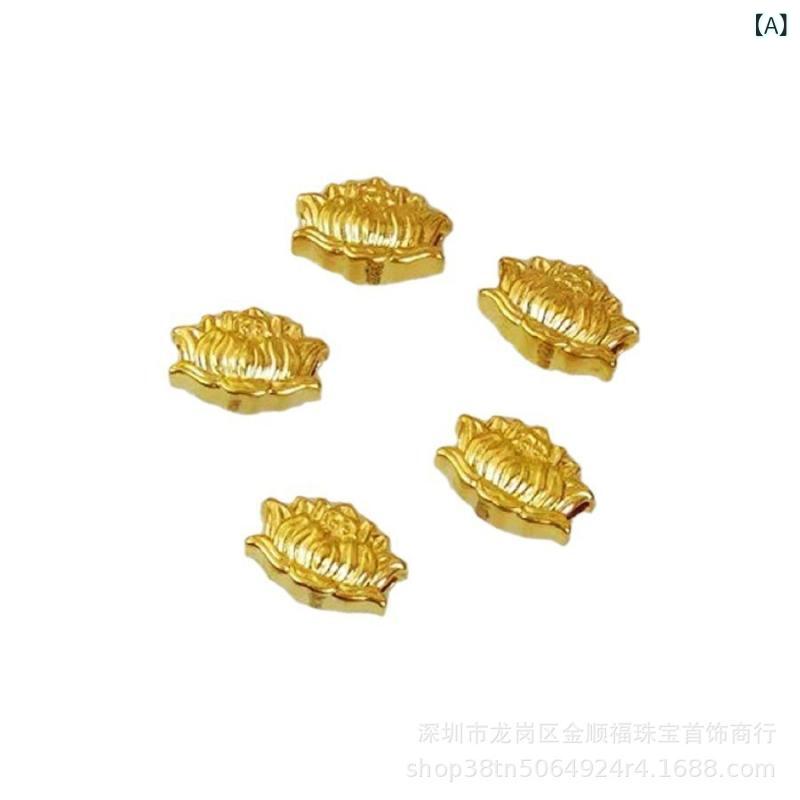 レディース ブレスレット 純金 蓮の花 モチーフ 小金ビーズ 同心結 デザイン ゴールド チェーン 高級感 ラッキーアイテム 日常使い ギフト向き｜みやショップ店