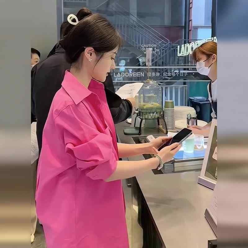 シャツ レディース 春 UVカット 長袖 ピンク系 ユニーク トップス カジュアル 軽量 吸湿速乾 普段使い 伸縮性 かわいい ビッグシルエット Vネック 接触冷感