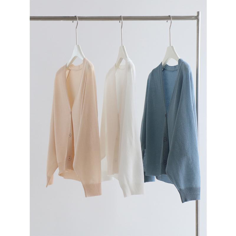 カーディガン レディース ニット 春夏 UVカット ショール ゆったり Vネック トップス バットスリーブ ラグラン肩 リラックス スタイル スリム 効果 軽量 吸湿速乾 接触冷感