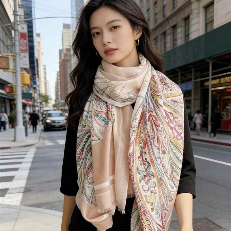 肩かけ レディース カシミール 薄っぺら ロング 秋冬 多色 羽毛 雅びやか 2way 袈裟 えり巻き 軽さ 雅びやか 普段使い