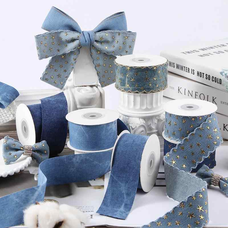 髪の毛添え物 星柄 シュロの葉 縮くれる グラデーション ジーンズ調 繻子原料品 DIY リボン結び 目論む 創造的 荷拵え用 織り磁気テープ 色合いシュロの葉 愛くるしげ 髪の毛飾りつけ 手作り アクセ 日常使い走り 軽さ 伸縮性
