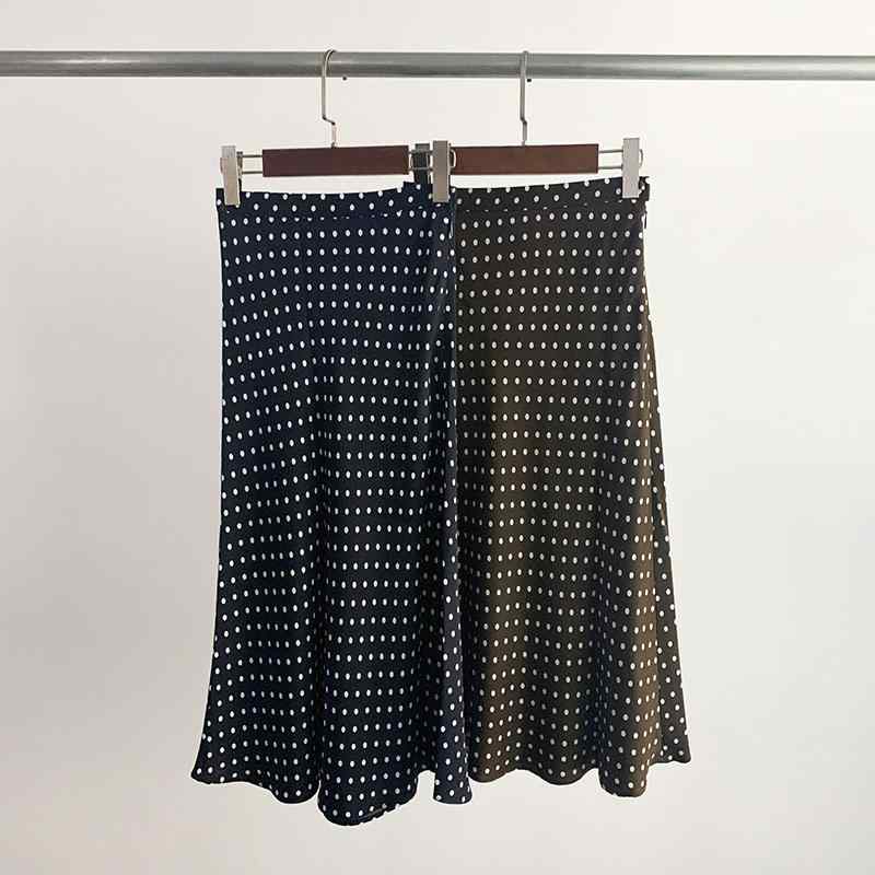 レディース スカート 春夏 シルク ポルカドット フィッシュテール 光沢 サテン 滑らか かわいい 若々しい ミディ丈 女性用 軽やか 日常使い 16,642円