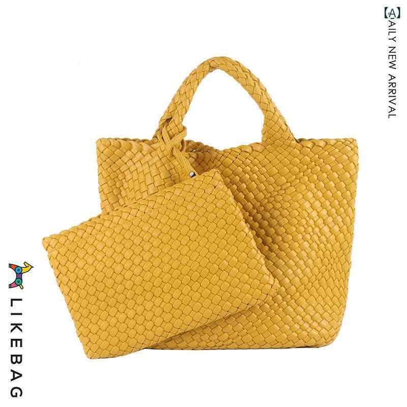 クロスボーダービジネス 通い トートバッグ PU 編み大静電容量 ハンドバッグファッションカジュアル 編み子 母 嚢
