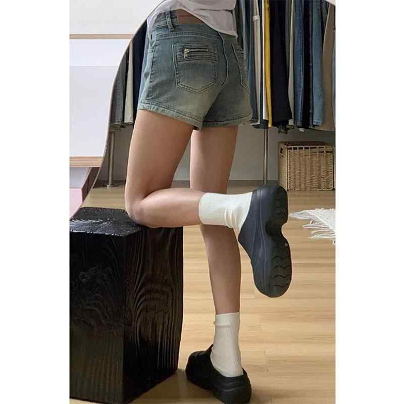 レディース デニム ショートパンツ ハイウエスト ワイドレッグ Aライン ストレート ストレッチ 薄手 夏用 スリム スタイル 大きめサイズ アメリカン カジュアル 伸縮性 軽量 通勤 普段使い