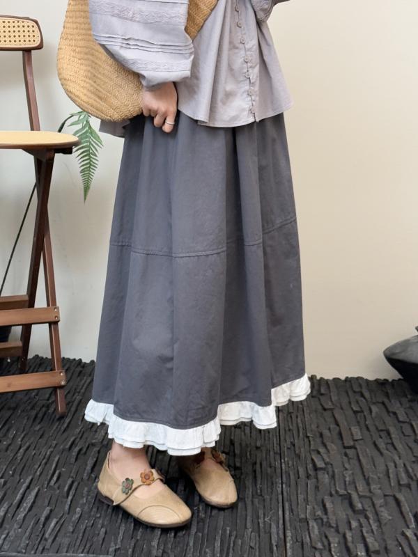 レディース A生産ライン スコート 二層スピード競技 花辺 うつり変わり MIDI丈 単色 日系読みもの 春夏 か細い 脚長成り行き 軽さ 伸縮性 お上さん用 普段使い走り 通い