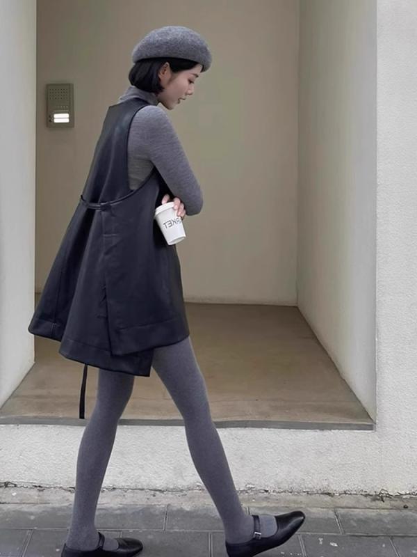 衣装 お上さん用 秋冬 黒いこと ノースリーブ 革 より良い フレンチ表現スタイル 古典派音楽 返り咲き 雅びやか ロング丈 か細い影ぼうし 通い 普段使い走り 御前上等感