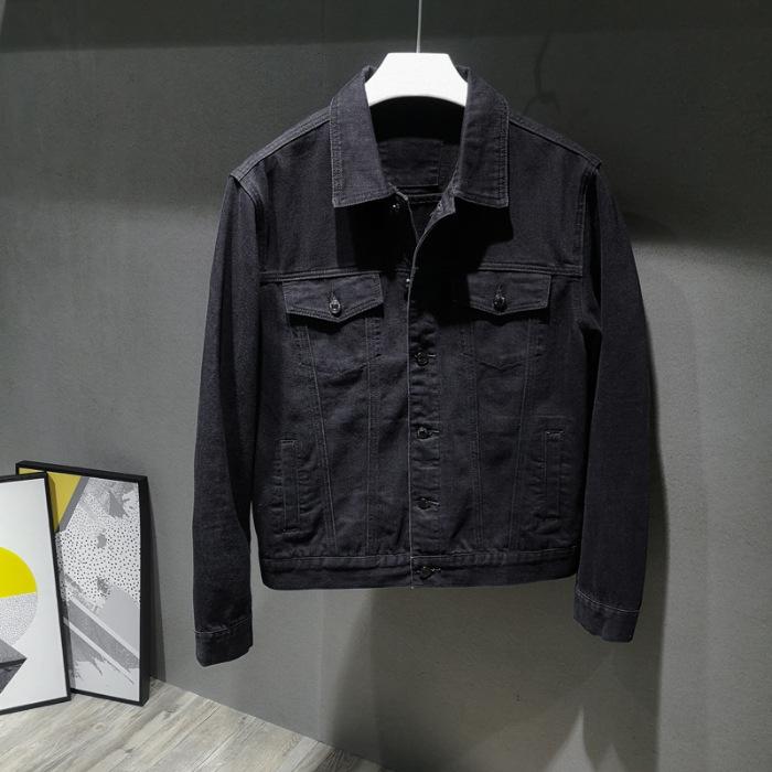 ジーンズ上衣 メンズ 歳月 黒いこと ウォッシュ工業 韓国  心地よい アウター 軽さ 伸縮性 ジーンズ出どころ 通い 普段使い