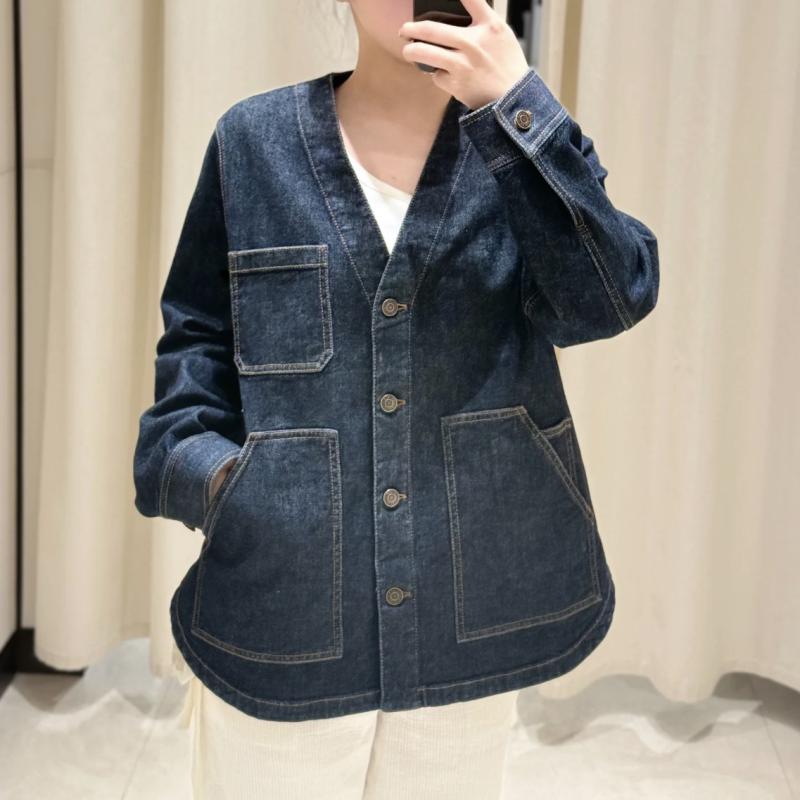 上衣 レディース ジーンズ Vのど首 多隠し 綿 伸ばすこと  春 普段使い走り 軽さ 心地よい トップス アウター