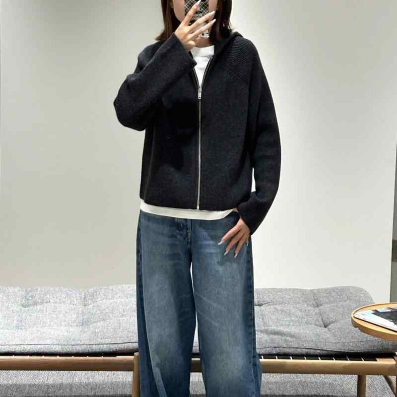 レディース 編み物 ボンネット付き添い人 プルオーバー アウター 暗然たる薄墨色 秋 心地よい 標準尺度影ぼうし 優しいこと 軽さ 普段使い