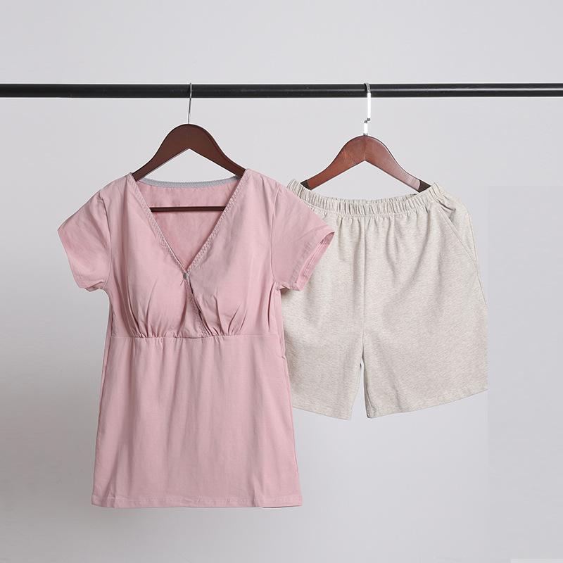 マタニティ 含ませる服 レディース 産後用 受胎期 半袖 プルオーバー 薄っぺら ゆったり大きさ 差し交わす 肌付き お部屋着 お部屋お召しもの 胸パッド付き添い人 好いたらしい 伸縮性 含ませる役立つこと