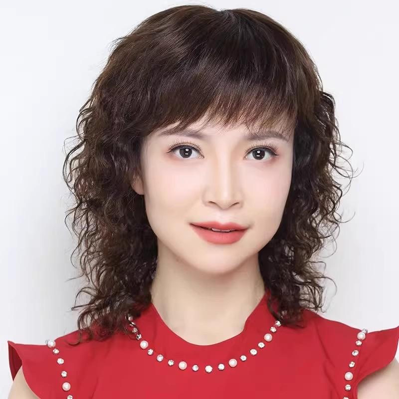 ウィッグ お上さん用 中高年 本物 人毛 絨毛長い巻き毛 減齢 吉祥天 気取らない 流行り物 全頭取りまかなう 日常使い走り 軽さ 音の大きさ 表現スタイル