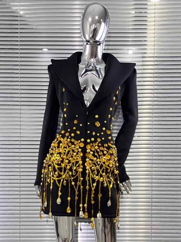 衣裳 レディース 低胸 艶っぽい テーラード  寄り合い 礼服 伝達ルート石ころ パール スパンコール かざり付ける 御膳上等感 流行り物 上演 用 御召しもの ビーズ キラキラ 欧米