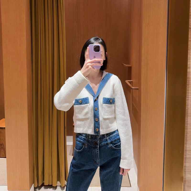 編み物 ジレー 春夏 翰林院 青み 白いこと 対照色つや 乗り組み員襟 ロング捩り アウター 心地好い 表現スタイル 軽さ 伸縮性 ジーンズ調 出どころ 流行り物 科目