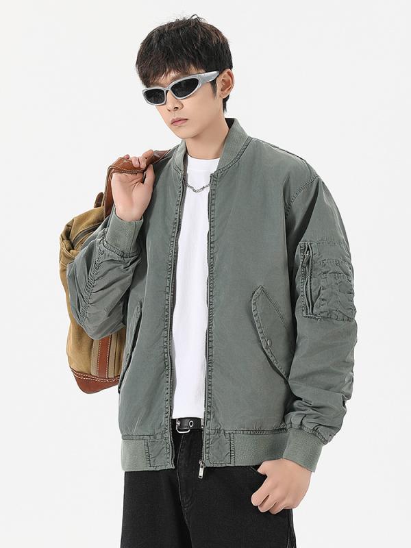 ジャケット メンズ 男性用 アウター ブルゾン 飛行服 ジャンパー 上着 アメリカン レトロ ストリート系 カジュアル 春秋 重厚感 ヴィンテージ ゆったり ビッグシルエット 大きいサイズ 体型カバー 着痩せ お腹周りカバー 二の腕カバー 通勤用 普段｜みやショップ店