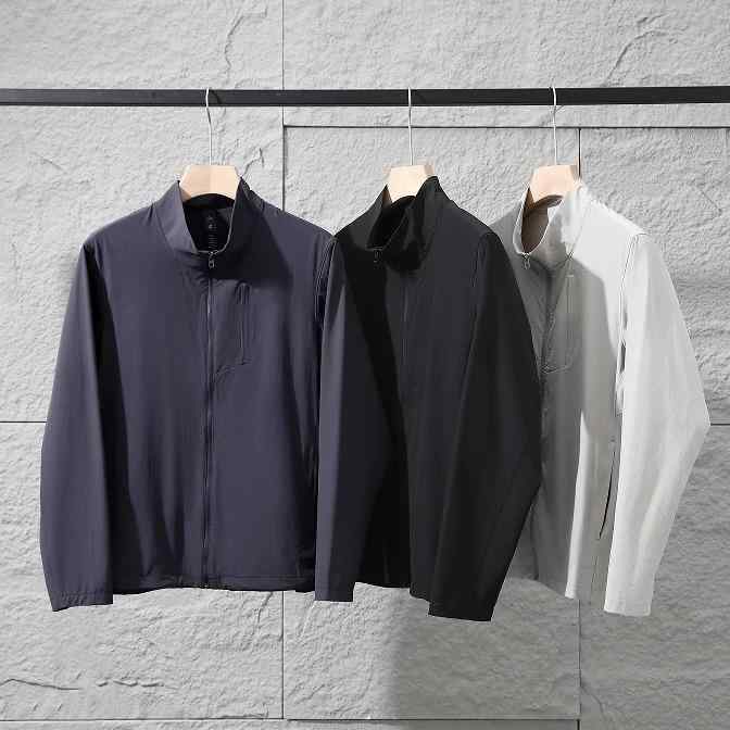 ジャケット メンズ 男性用 アウター トップス ブルゾン 立体切り替え 速乾 接触冷感 アウトドア 通気性 防晒 日焼け防止 羽織り スポーツウェア ワークウェア ライトアウター スタンドカラー カジュアル シンプル スポーティー 春夏 軽量 快適 プラ｜みやショップ店