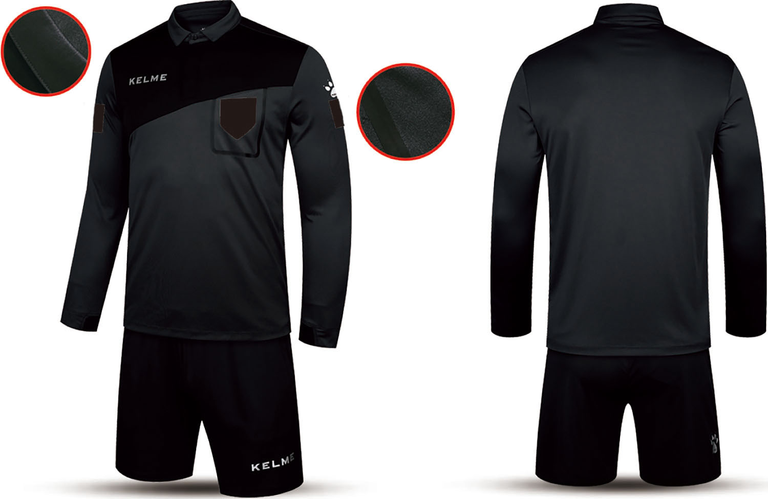 ケルメ　ケレメ フットサル サッカーレフリースーツ ウェアその他 ロングレフリーシャツ&パンツセット 38810351 261 ダークグレー×ブラック ユニセックス 4,584円