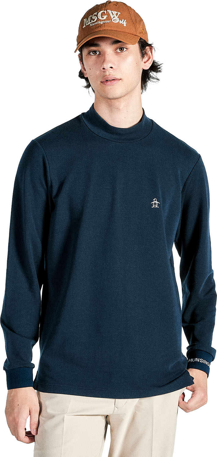 マンシングウェア ゴルフ 長袖Tシャツ ゲームシャツ・パンツ 【SEASON COLLECTION】吸湿発熱モックネック長袖シャツ MG4FLS28M NV00 ネイビー メンズ｜スポーツミヤスポ店