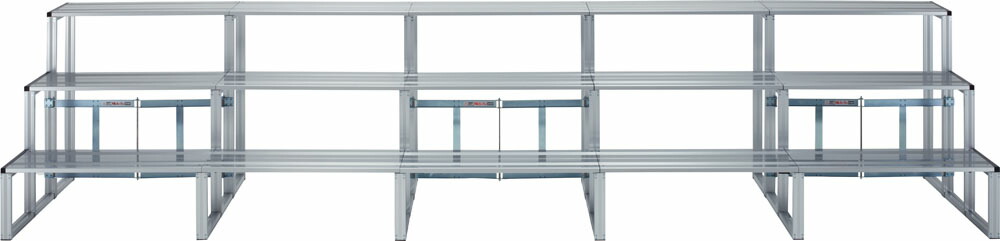ゼットガッコウタイイク 学校体育器具 ひな段 器具・備品 折りたたみ式アルミ製ひな段 ひな段3段5連セットD400 ZH35W92