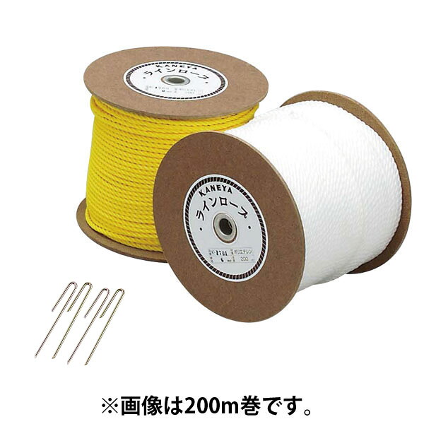 ゼットガッコウタイイク 学校体育器具 グッズその他 ラインロープ（３００ｍ）クイ付 ZK1908T 5300 ｲｴﾛｰ｜スポーツミヤスポ店