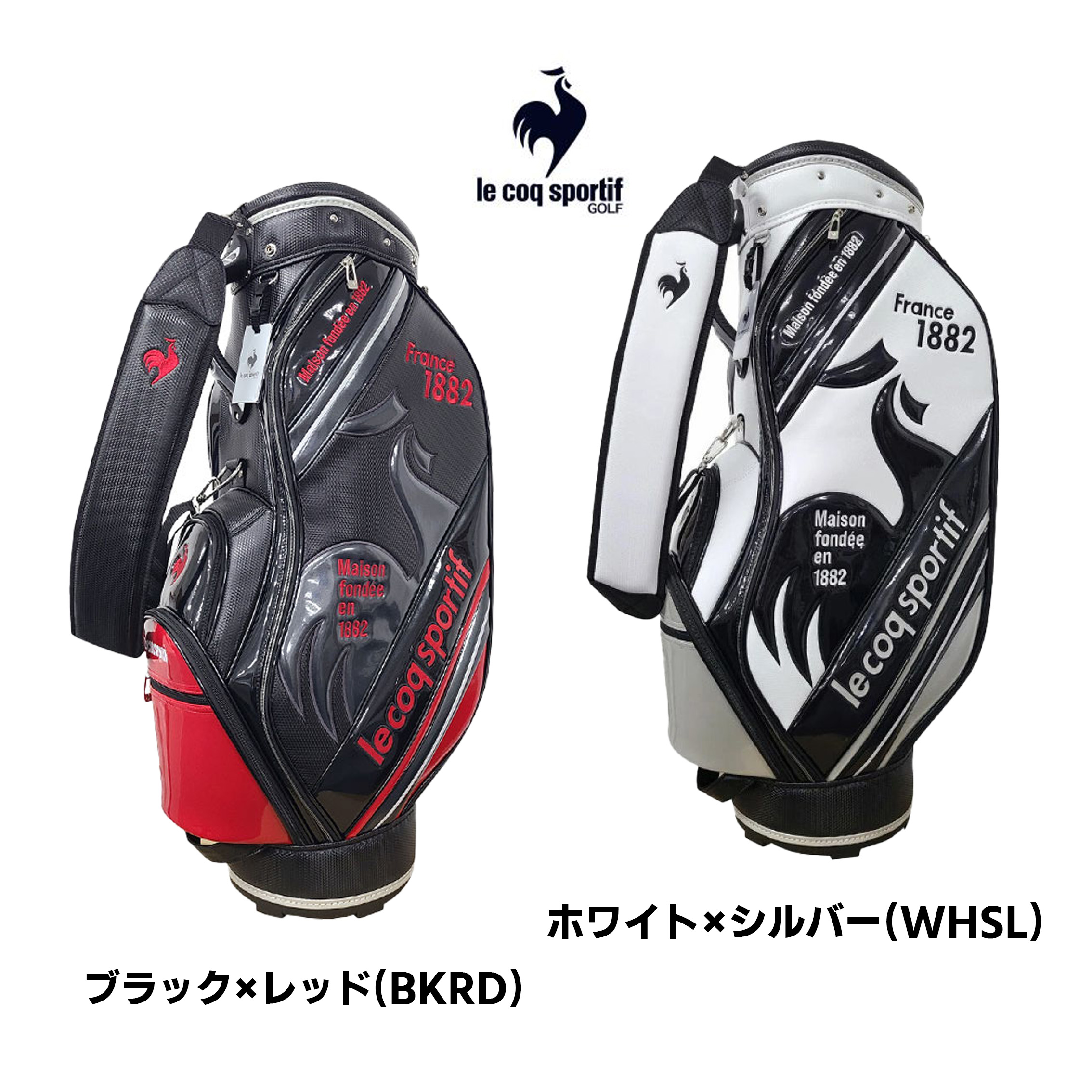 楽天市場】ゴルフキャディバッグ ルコック QQCSJJ02 WH ホワイト 送料