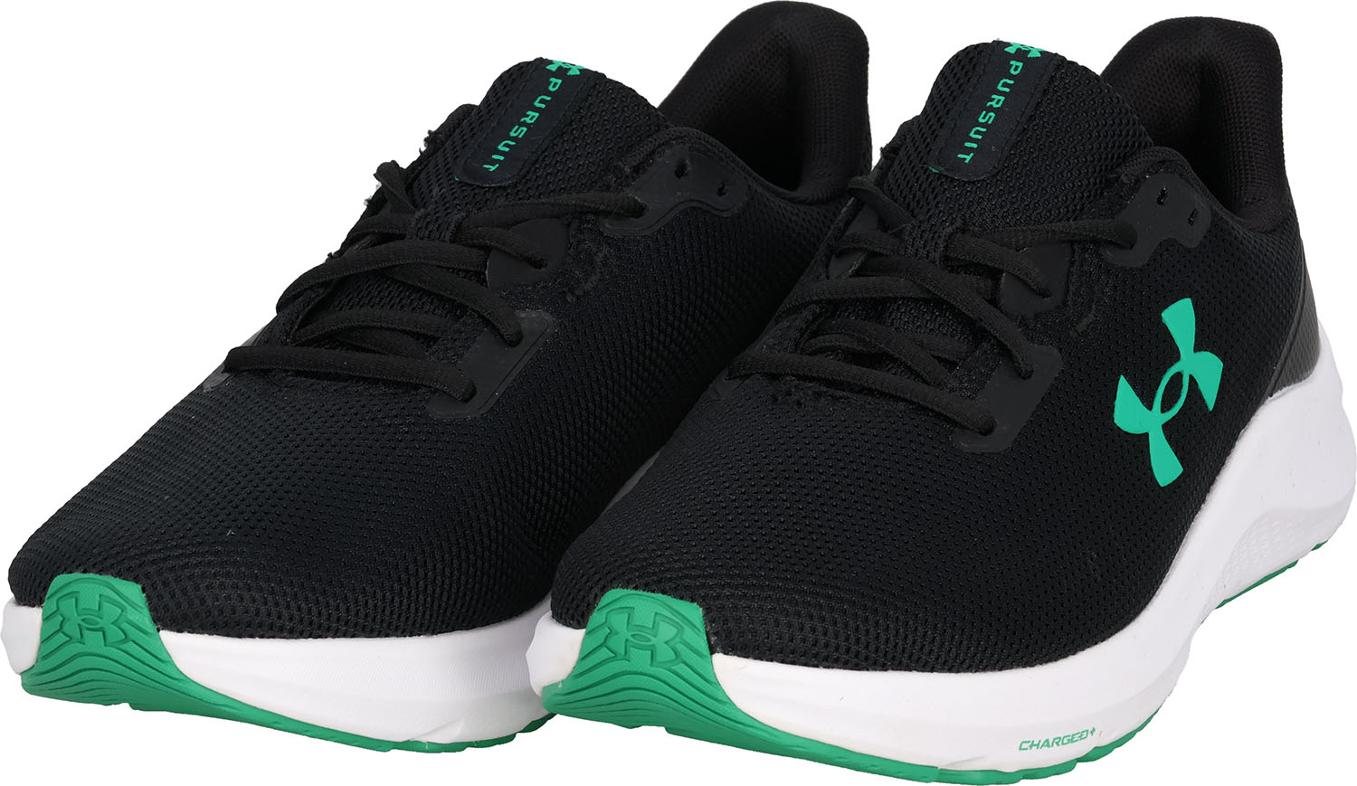 アンダーアーマー 陸上・ランニング ランニングシューズ シューズ UAチャージド パスート4 3028254 5 Black/White/Tidal Green メンズ