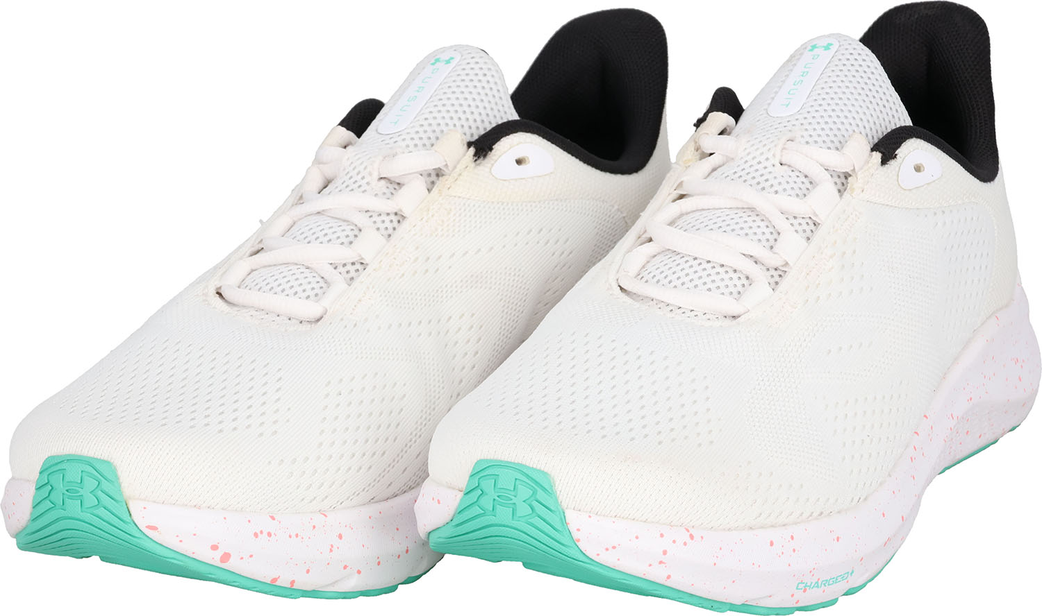 アンダーアーマー 陸上・ランニング ランニングシューズ シューズ UAチャージド パスート4 ビッグロゴ 6000597 103 White/Green Mode/White メンズ