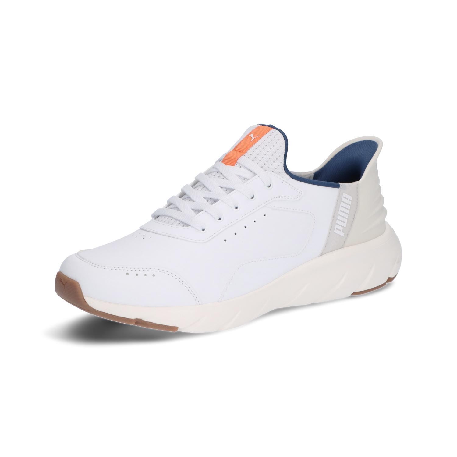 プーマ シューズ フィットネスシューズ SOFTRIDE フレックス LSL EASE IN ワイド 313769 (03)PUMA White-Warm White-Melon Glow メンズ・ユニセックス｜スポーツミヤスポ店