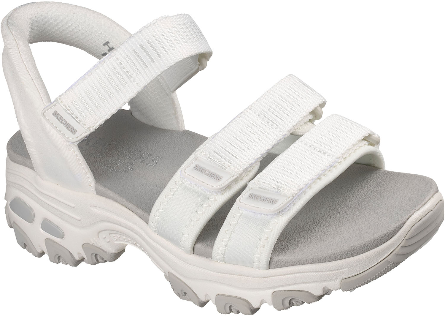 スケッチャーズ 心地好い サンダル シューズ D\u0027LITES SANDAL - CLASSIC CATC 163651 WHT 白いこと レディース