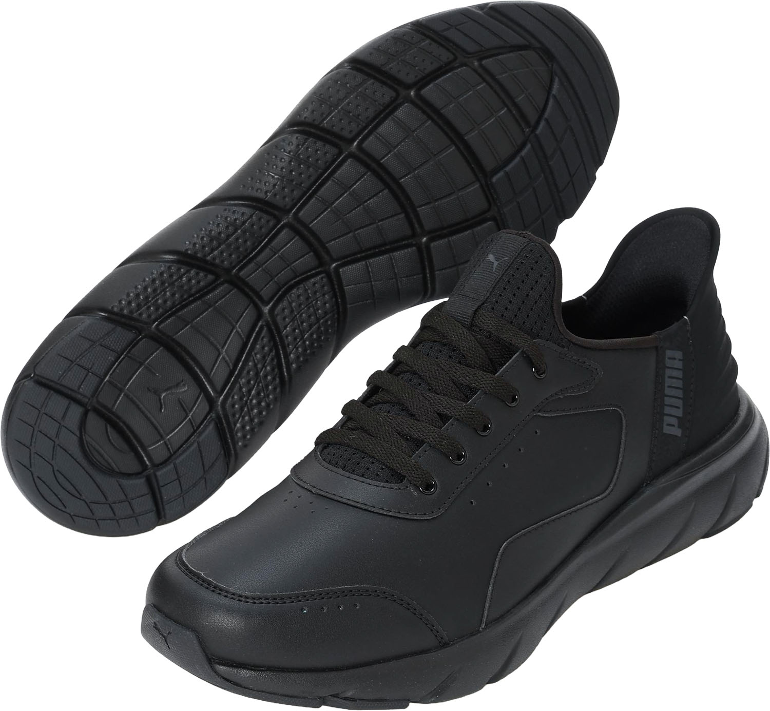 プーマ ウェルネス シューズ シューズ SOFTRIDE フレックス LSL EASE IN ワイド 31376901 PUMA Black-Flat Dark Gray ユニセックス