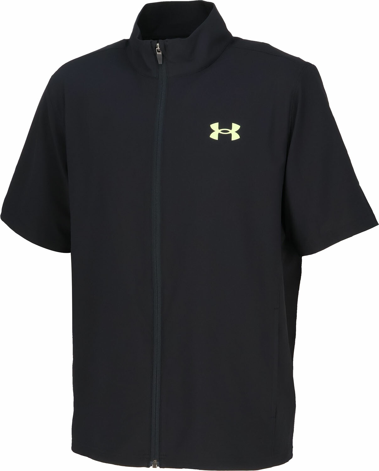 アンダーアーマー マルチスポーツ 半袖Tシャツ トレーニングウェア UA FRESH WOVEN FULL ZIP SHORT SLEEVE T-SHIRT 6001546 2 Black メンズ