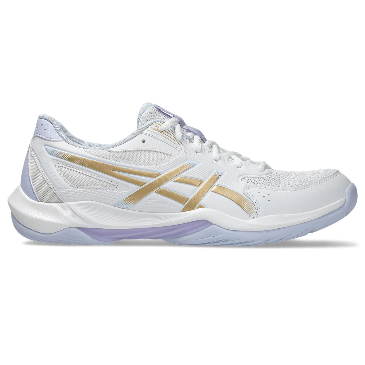 アシックス IndoorSports シューズ（ユニ） ＧＥＬ－ＲＯＣＫＥＴ １２ 1073A080 102 ＷＨＩＴＥ／ＣＨＡＭＰＡＧＮＥ