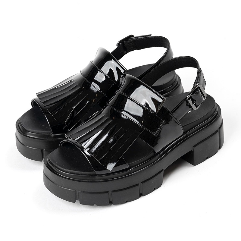 ｱｼｯｸｽ商事　AcureZ　シューズ（レディース）　ＡＴＳＵＺＯＫＯ　ＴＲＡＤ　ＳＡＮＤＡＬ　AO-10266　094　ブラックエナメル